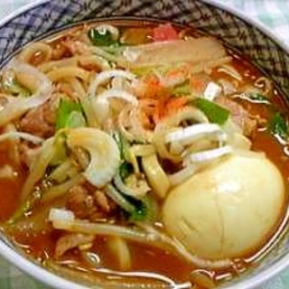 残ったカレーで☆もやしシャキシャキ☆カレーうどん